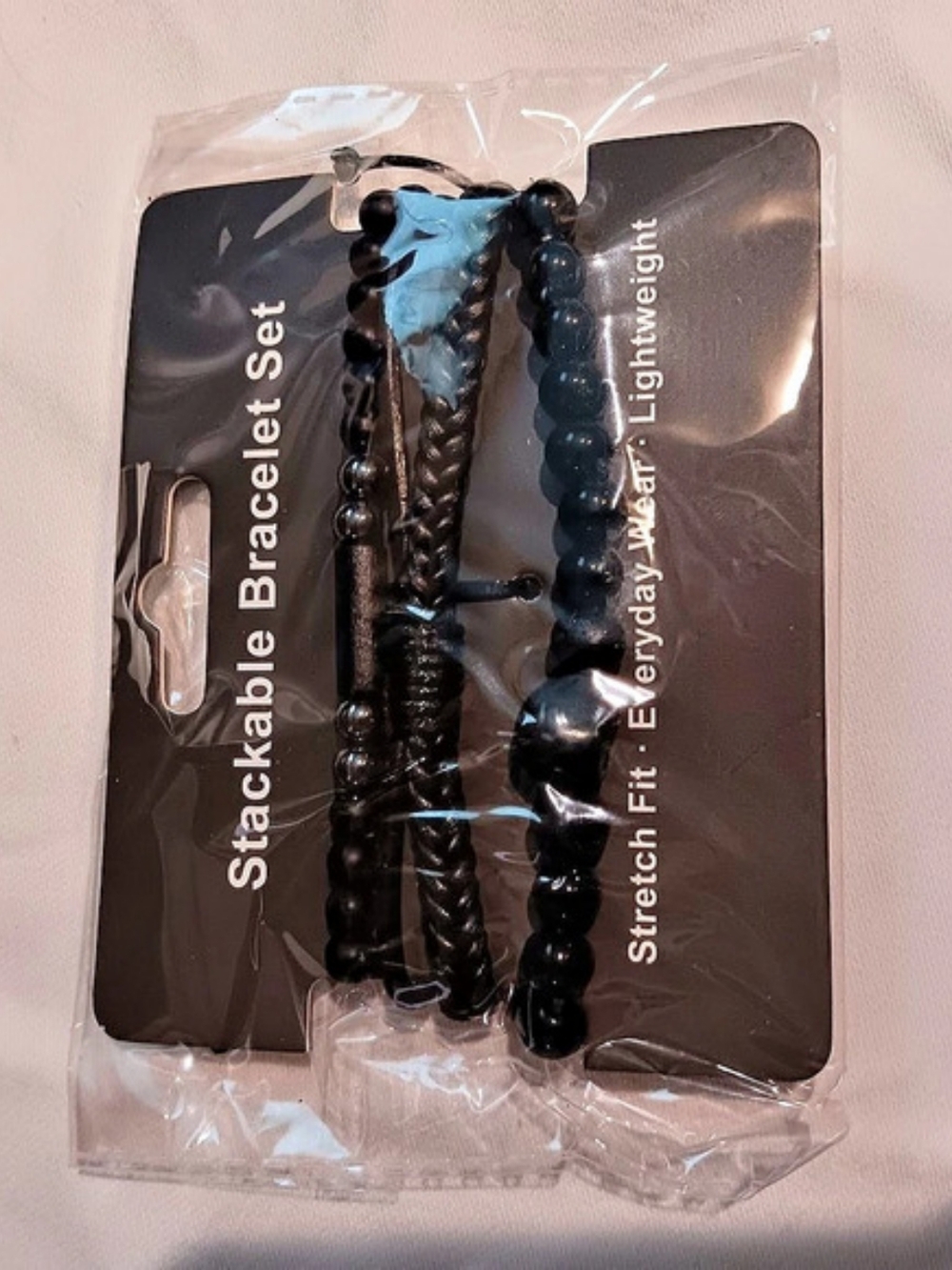 Stackable Bracelet Set in Black & Blue NWT